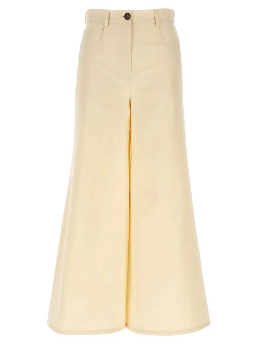 Rochas - High-Waisted Wide Leg Jeans With Dramatic Silhouet - Größe 38 - beige Rochas - High-Waisted Wide Leg Jeans With Dramatic Silhouet - Größe 38 - beige