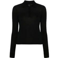 Pinko - Liquoroso Wool Polo Top - Größe M - schwarz Pinko - Liquoroso Wool Polo Top - Größe M - schwarz