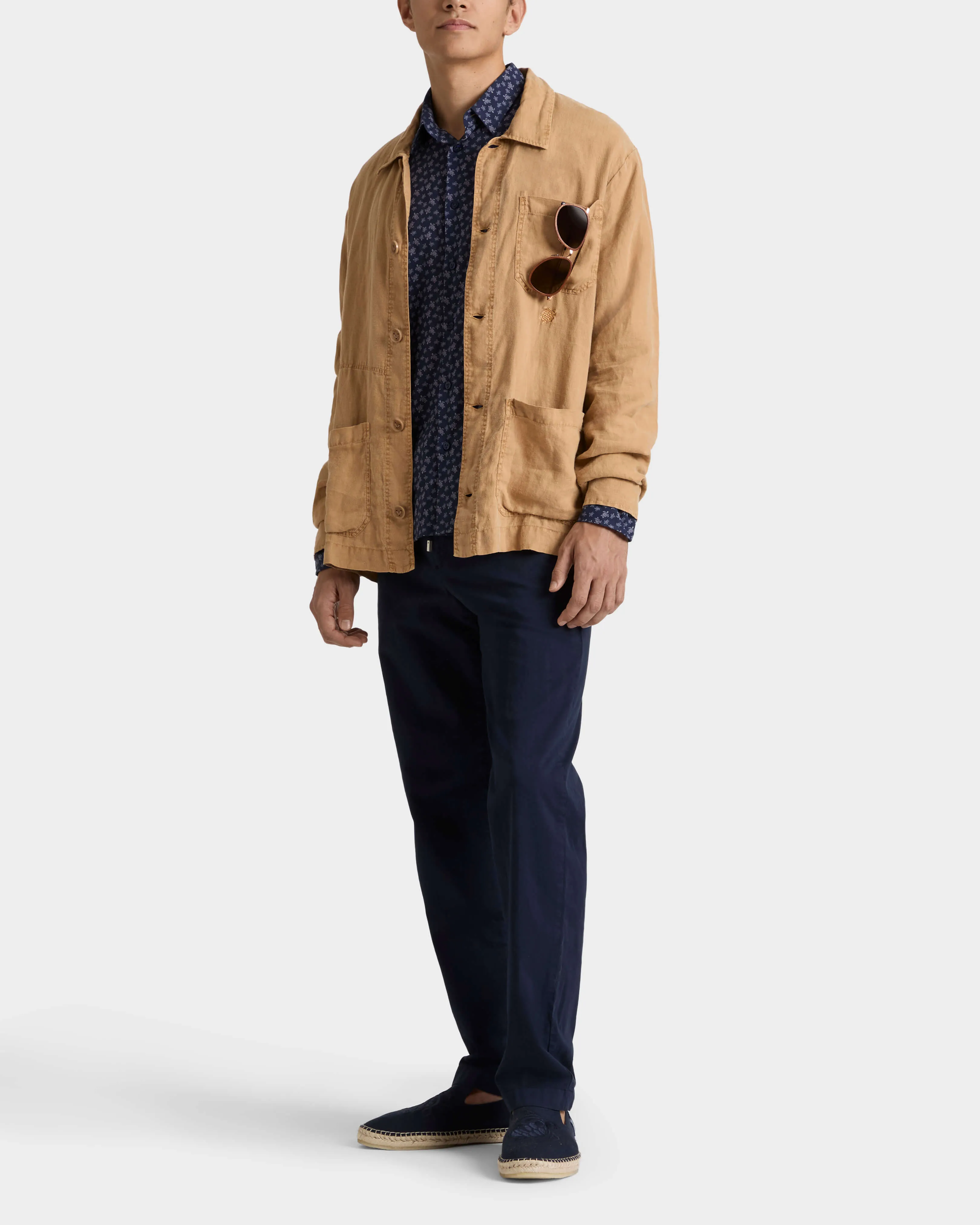 Vilebrequin - Solid Overshirt Aus Leinen Für Herren - Jacke - Corentin - Marone - Größe XL – Bild 5