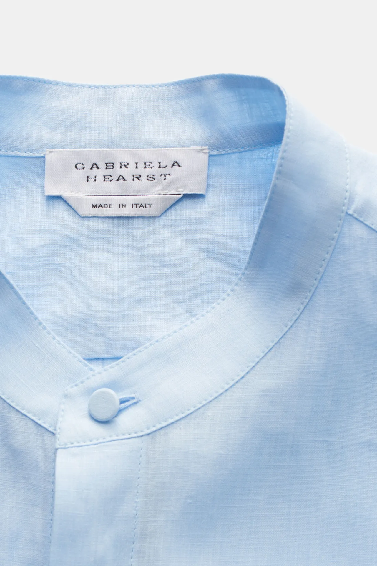 Gabriela Hearst - Herren - Leinenhemd 'Ollie' Grandad-Kragen hellblau – Bild 2