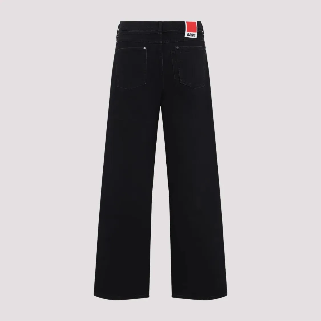 032c - Wide-Leg Black Jeans With High Waist - Größe 27 - schwarz – Bild 3