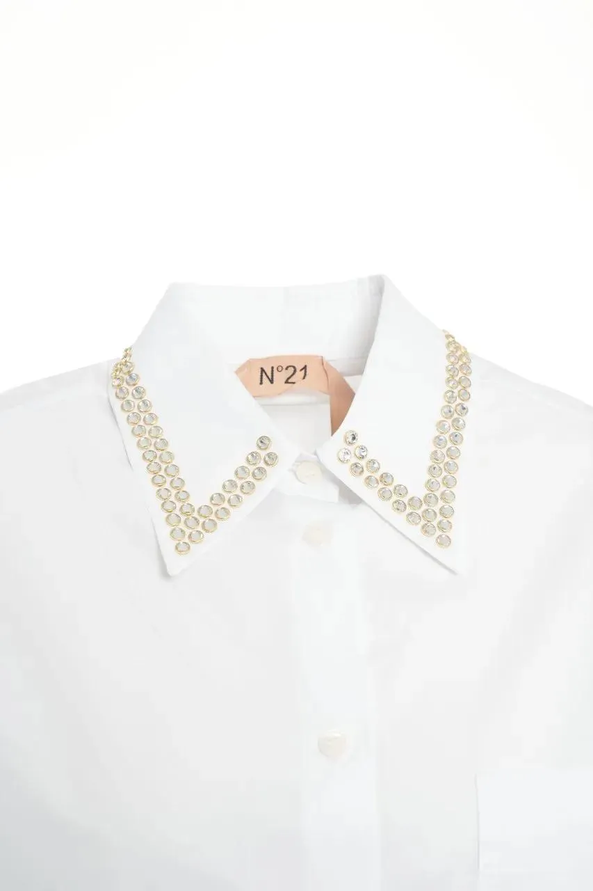 N°21 - Blouse with embroideries - Größe M - weiß – Bild 3