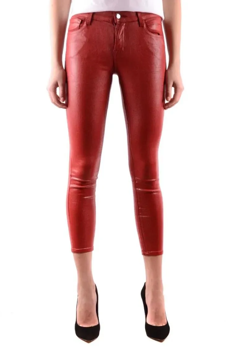 J Brand - Slim-Fit Cropped Jeans With Coated Finish - Größe 26 - rot J Brand - Slim-Fit Cropped Jeans With Coated Finish - Größe 26 - rot