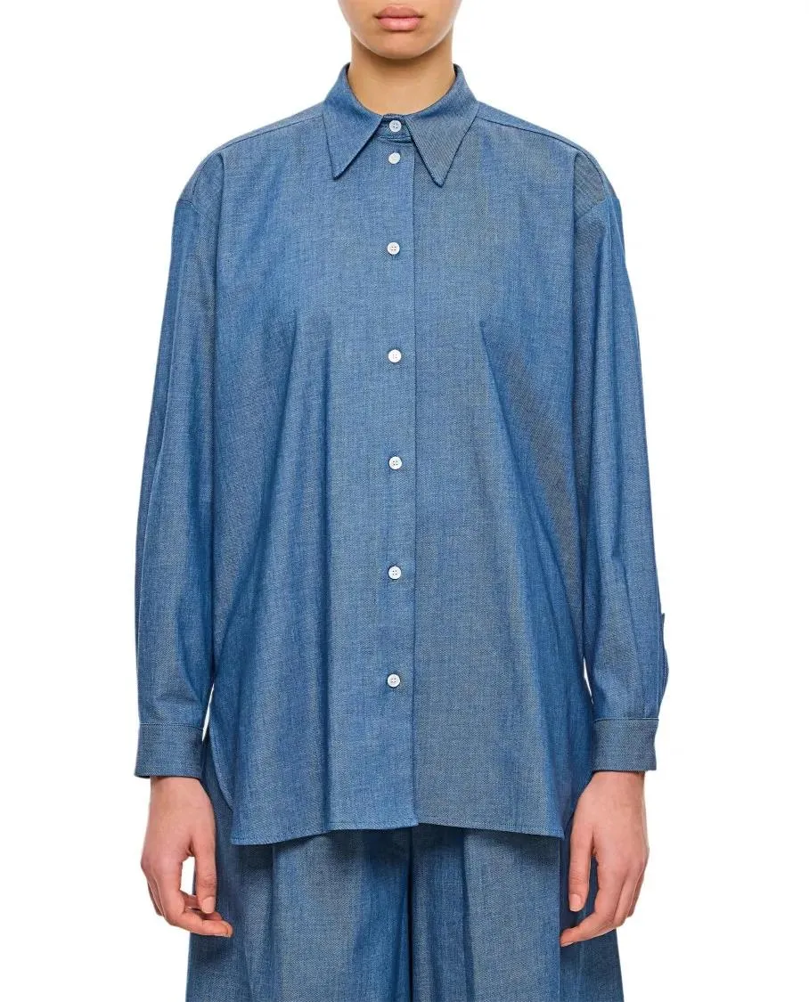 DUSAN - Pointed Collar Button-Up Shirt - Größe XS - blau DUSAN - Pointed Collar Button-Up Shirt - Größe XS - blau