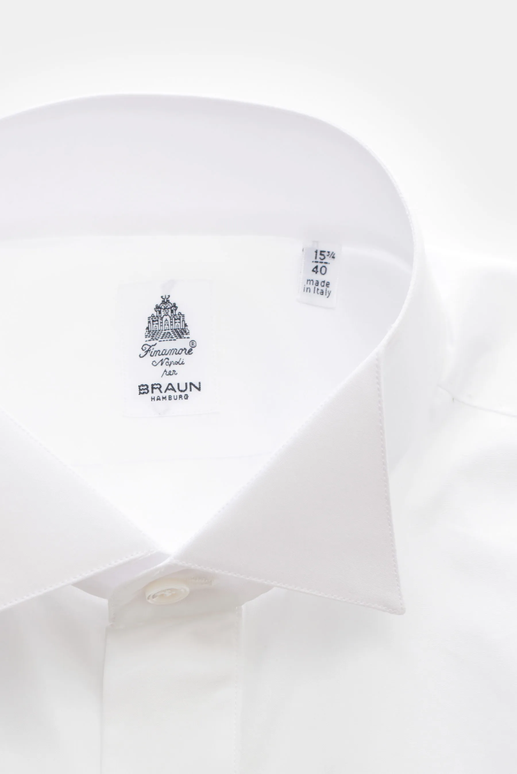 Finamore - Herren - Smokinghemd 'Luciano' Kläppchen-Kragen weiß – Bild 2