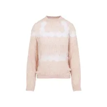 Giambattista Valli - Soft Beige Wool-Cashmere Blend Sweater With Fuzzy - Größe 40 - beige Giambattista Valli - Soft Beige Wool-Cashmere Blend Sweater With Fuzzy - Größe 40 - beige