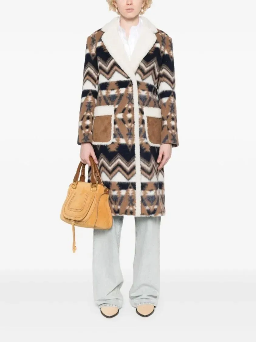 AVA ADORE - Multicolor Coat With Logo - Größe 42 - bunt – Bild 3