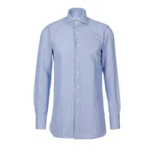 100 HANDS - Swiss Royall Blue Stripe Cotton Linen Hemd - Größe 40 - beige 100 HANDS - Swiss Royall Blue Stripe Cotton Linen Hemd - Größe 40 - beige