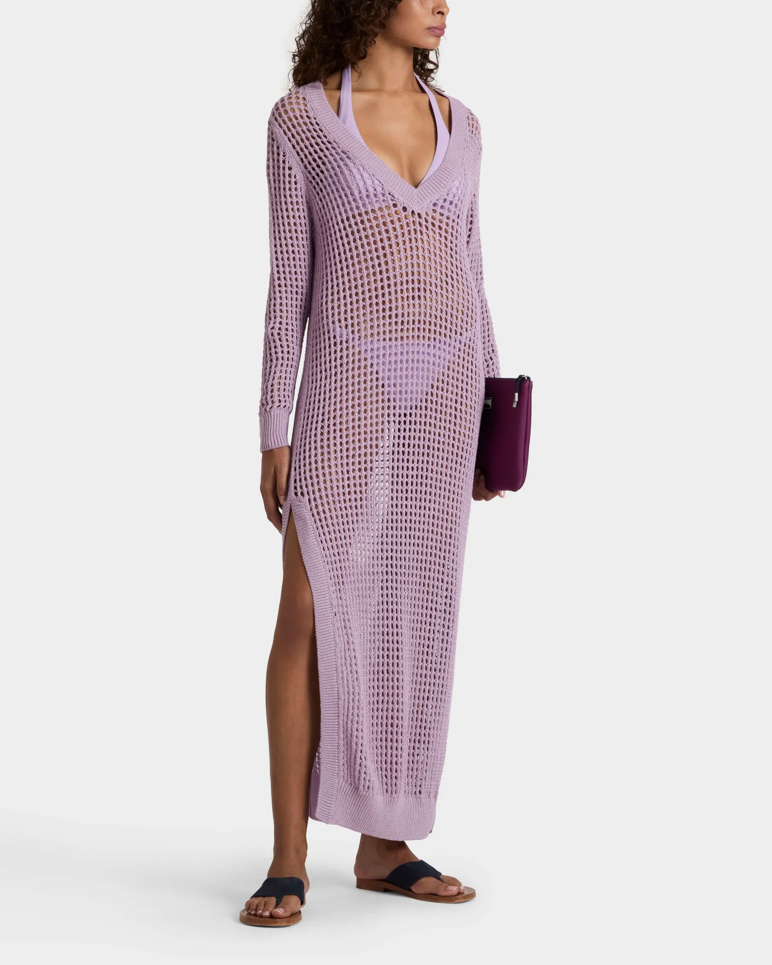 Vilebrequin - Solid Häkel-t-shirt-kleid Für Damen - Kleid - Lysia - Violett - Größe M – Bild 3