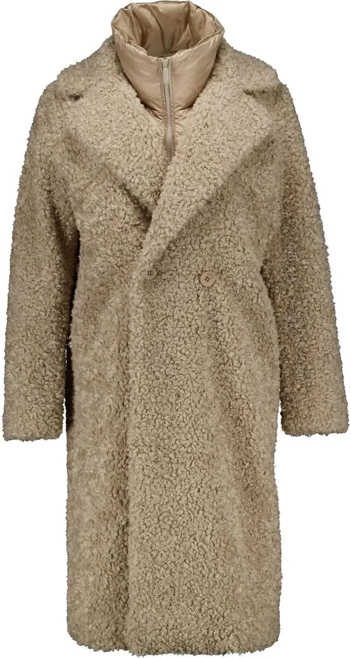 Bomboogie - Bomboogie Fur Long Coat Zand Cw9360 Sfc5 - Größe L - beige Bomboogie - Bomboogie Fur Long Coat Zand Cw9360 Sfc5 - Größe L - beige