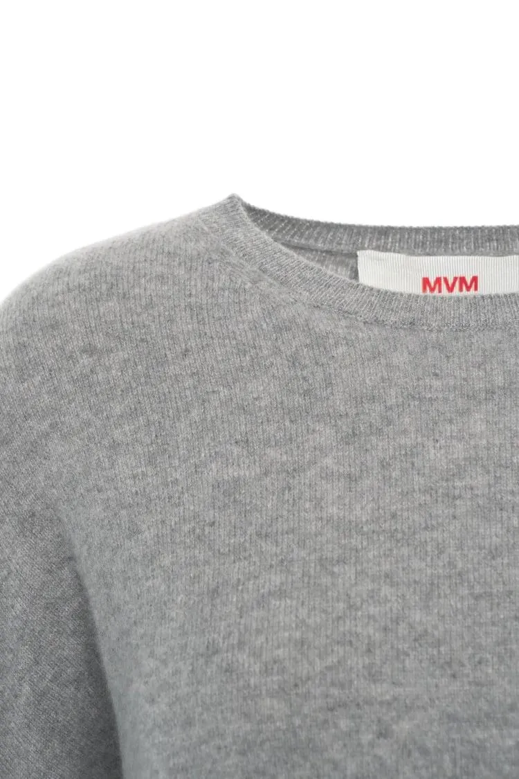 Mvm - Round Neck Cashmere Sweater - Größe 44 - grau – Bild 3