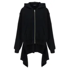 Undercover - Two-Material Hoodie With Asymmetrical Wool Inserts - Größe 2 - schwarz Undercover - Two-Material Hoodie With Asymmetrical Wool Inserts - Größe 2 - schwarz