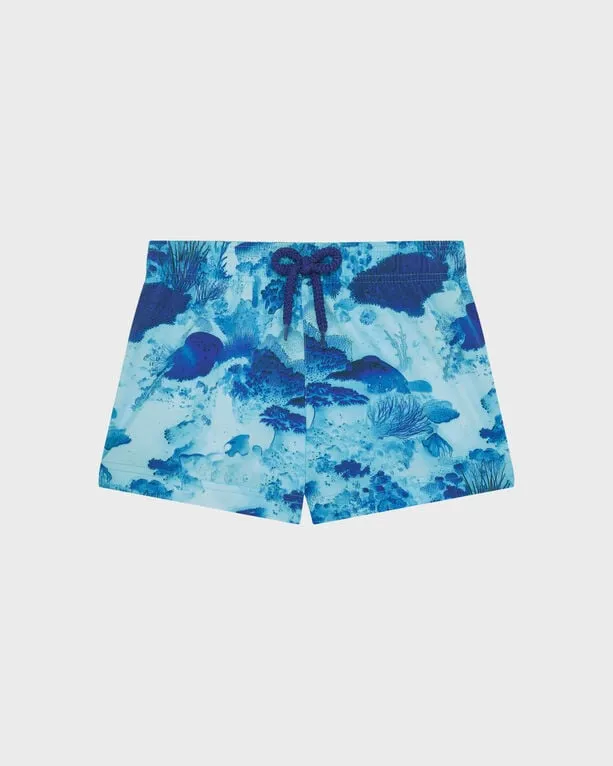 Vilebrequin - Coral Reef Badeshorts Für Mädchen - Shorty - Gaya - Blau - Größe 4 Vilebrequin - Coral Reef Badeshorts Für Mädchen - Shorty - Gaya - Blau - Größe 4