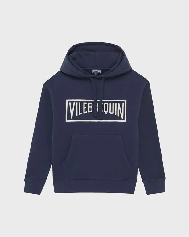 Vilebrequin - Boys Organic Cotton Hoodie Sweatshirt Stitched Logo - Sweatshirt - Giorgi - Blau - Größe 10 Vilebrequin - Boys Organic Cotton Hoodie Sweatshirt Stitched Logo - Sweatshirt - Giorgi - Blau - Größe 10
