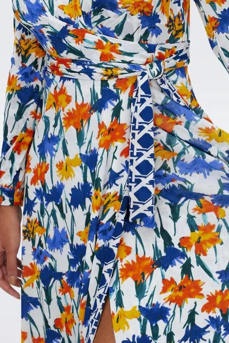 Diane von Furstenberg - Statement Wrap Dress With Floral Print And Tie Det - Größe S - bunt – Bild 3