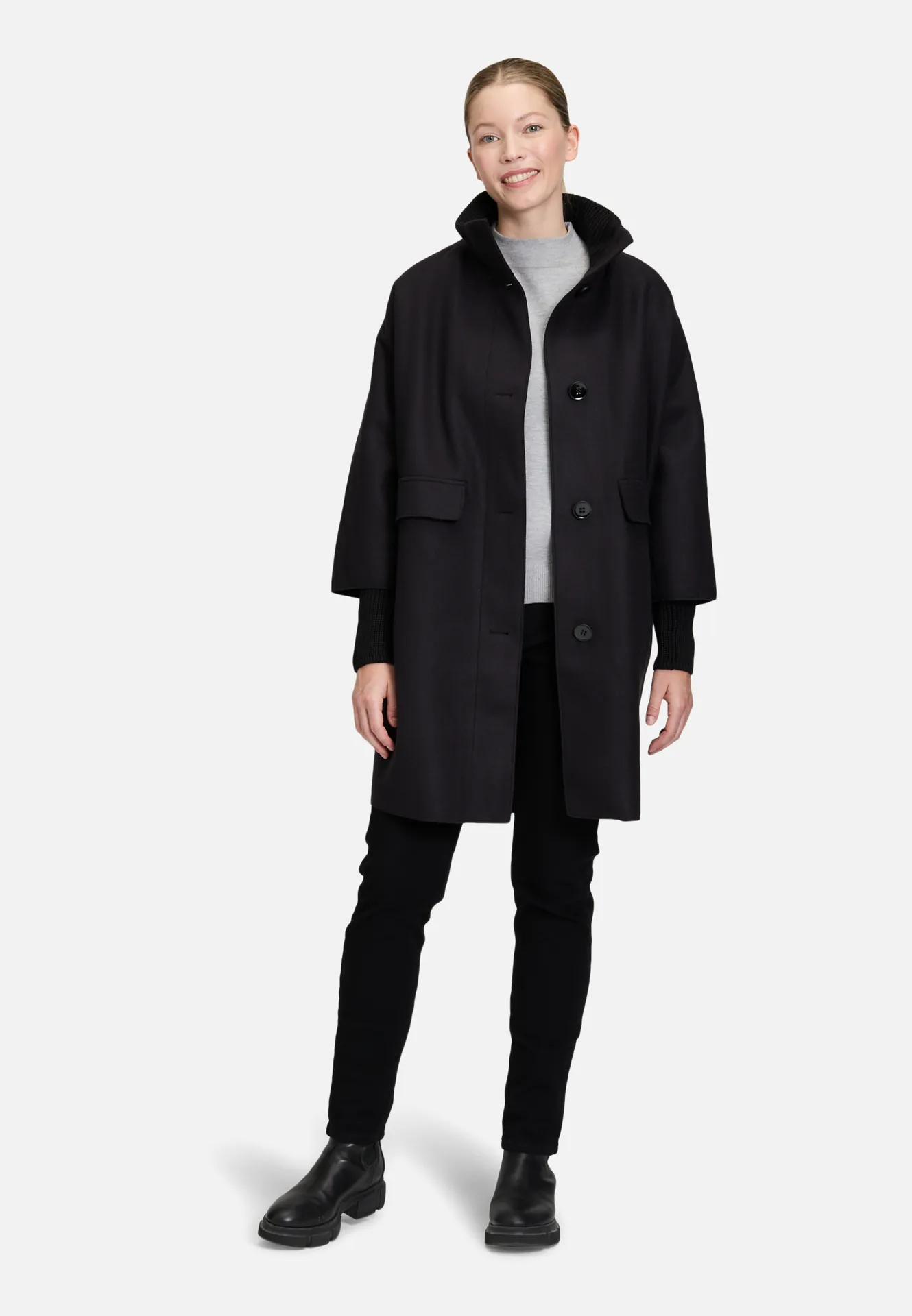 Wollmantel mit Strickdetails – Bild 2