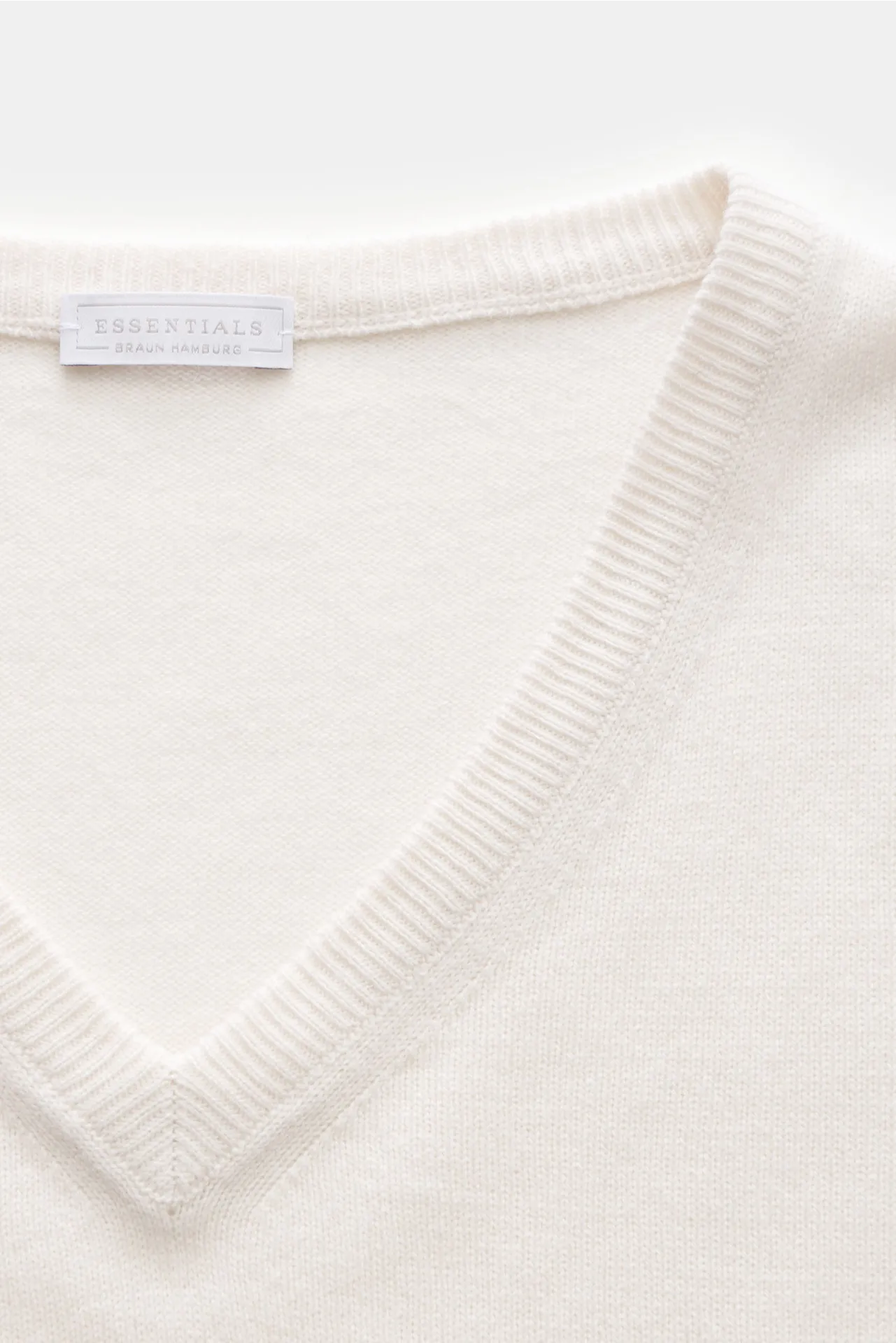 BRAUN Hamburg Essentials - Herren - Cashmere V-Neck Pullover offwhite – Bild 2