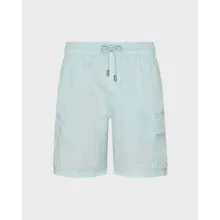 Vilebrequin - Natural Dye Leinen-bermudashorts Mit Cargotaschen Für Herren - Bermuda - Baie - Blau - Größe M Vilebrequin - Natural Dye Leinen-bermudashorts Mit Cargotaschen Für Herren - Bermuda - Baie - Blau - Größe M