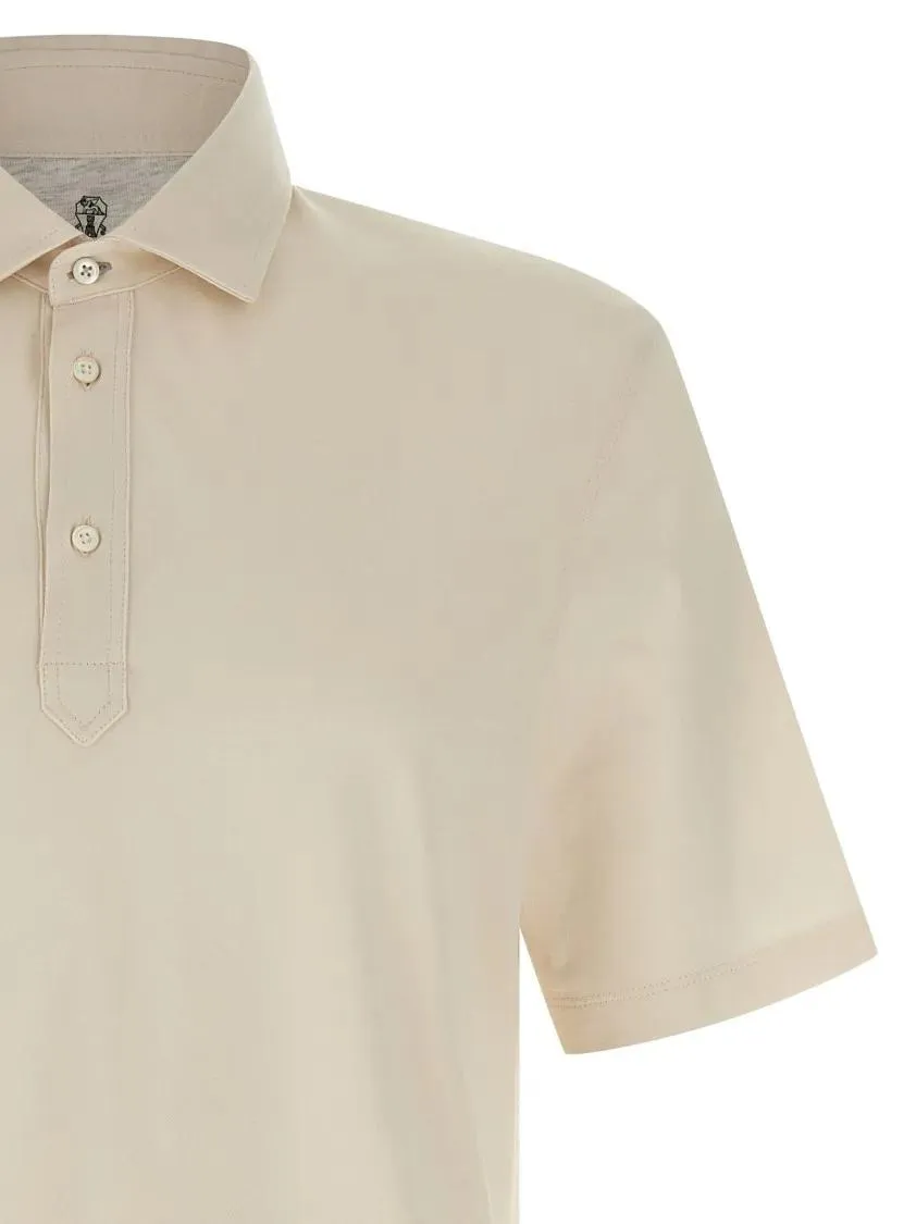 Brunello Cucinelli - Classic Cotton Jersey Polo Shirt - Größe L - beige – Bild 3