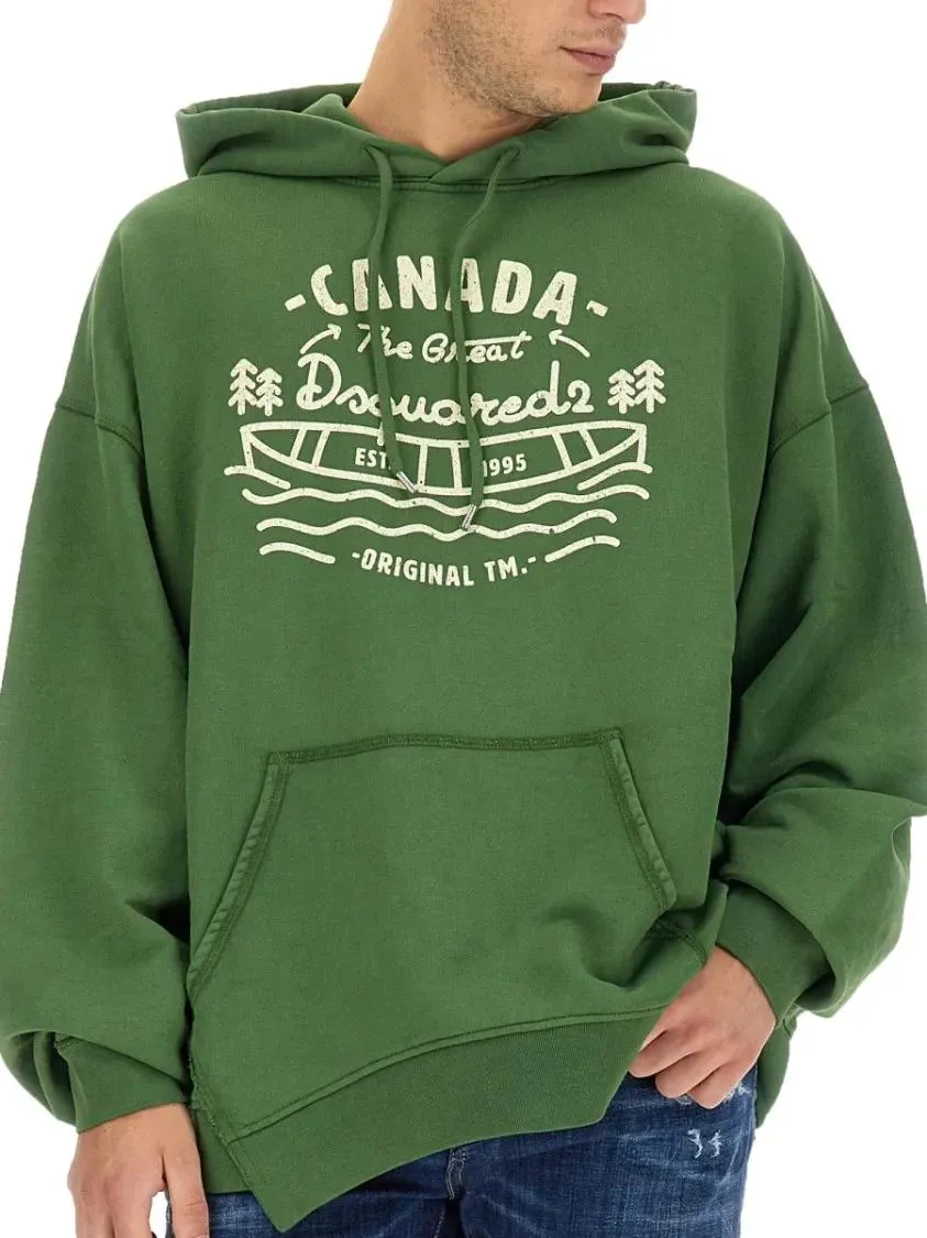 Dsquared2 - Oversized Green Sweatshirt - Größe S - grün – Bild 2