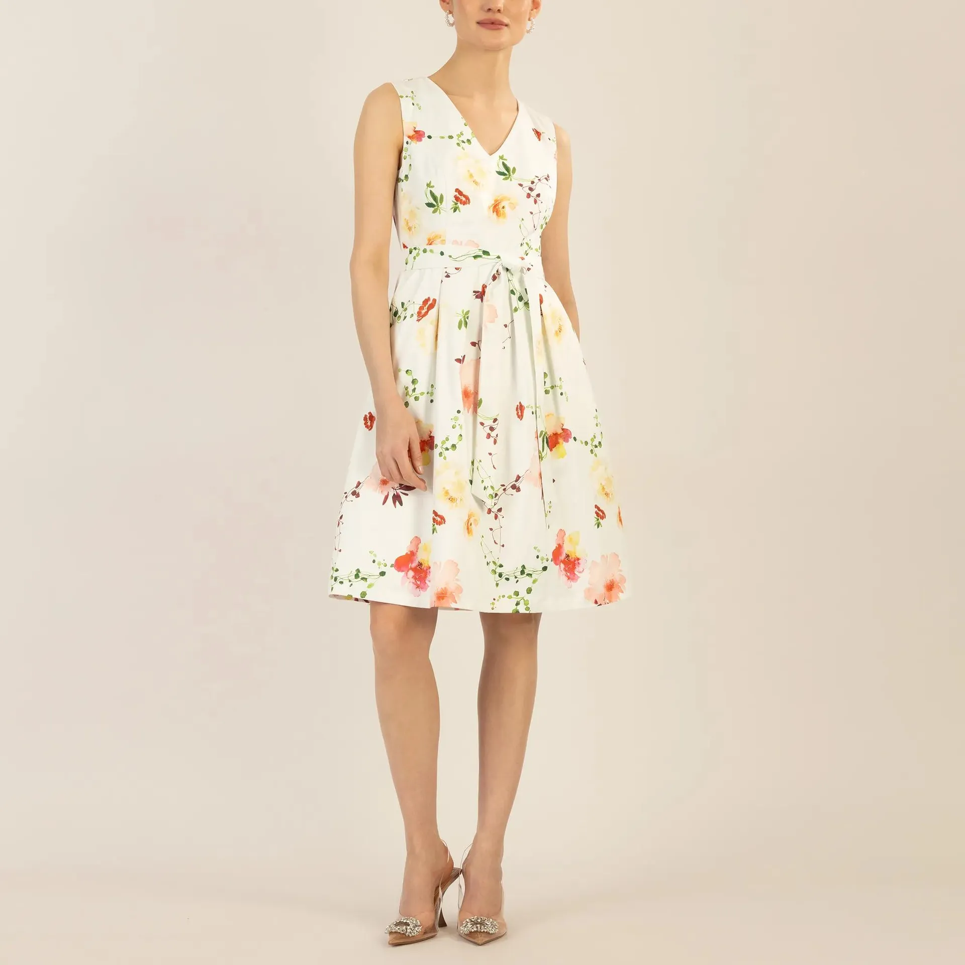 Apart - bedrucktes Satinkleid - Größe 46 - bunt – Bild 4