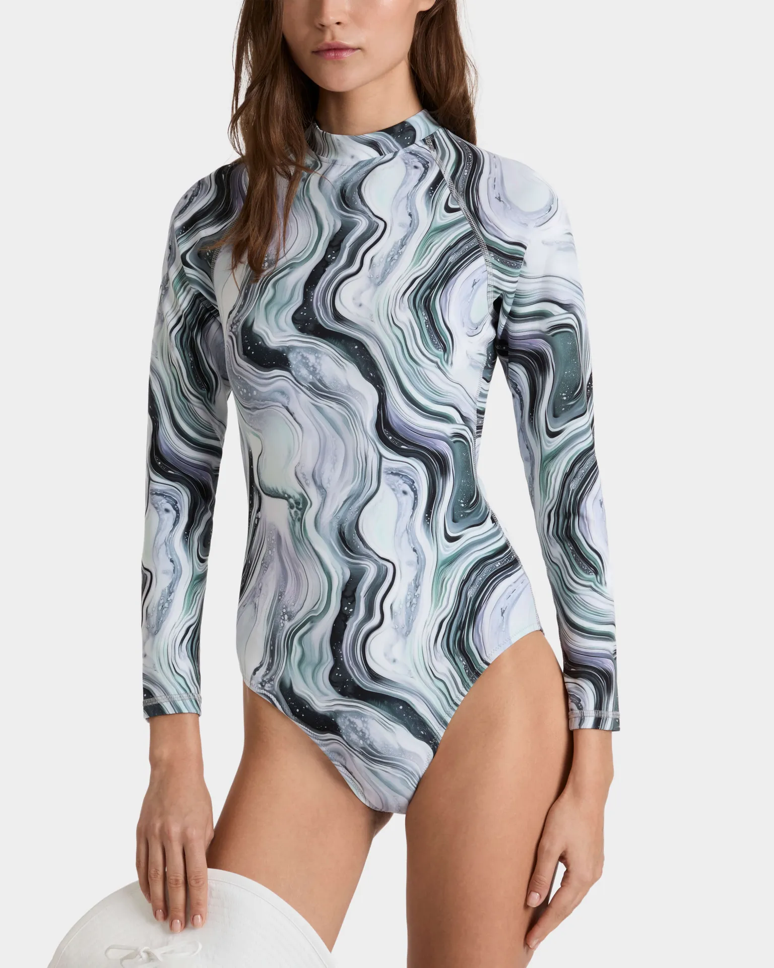 Vilebrequin - Einteiliger Marble Rashguard Mit Uv-schutz Für Damen - Rashguard - Lexane - Weiss - Größe L – Bild 3