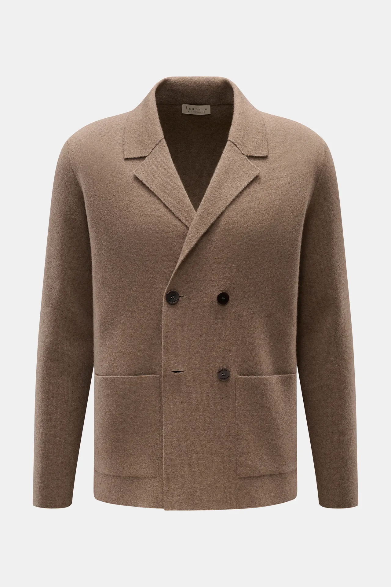 Lunaria Cashmere - Herren - Cashmere Cardigan graubraun meliert Lunaria Cashmere - Herren - Cashmere Cardigan graubraun meliert