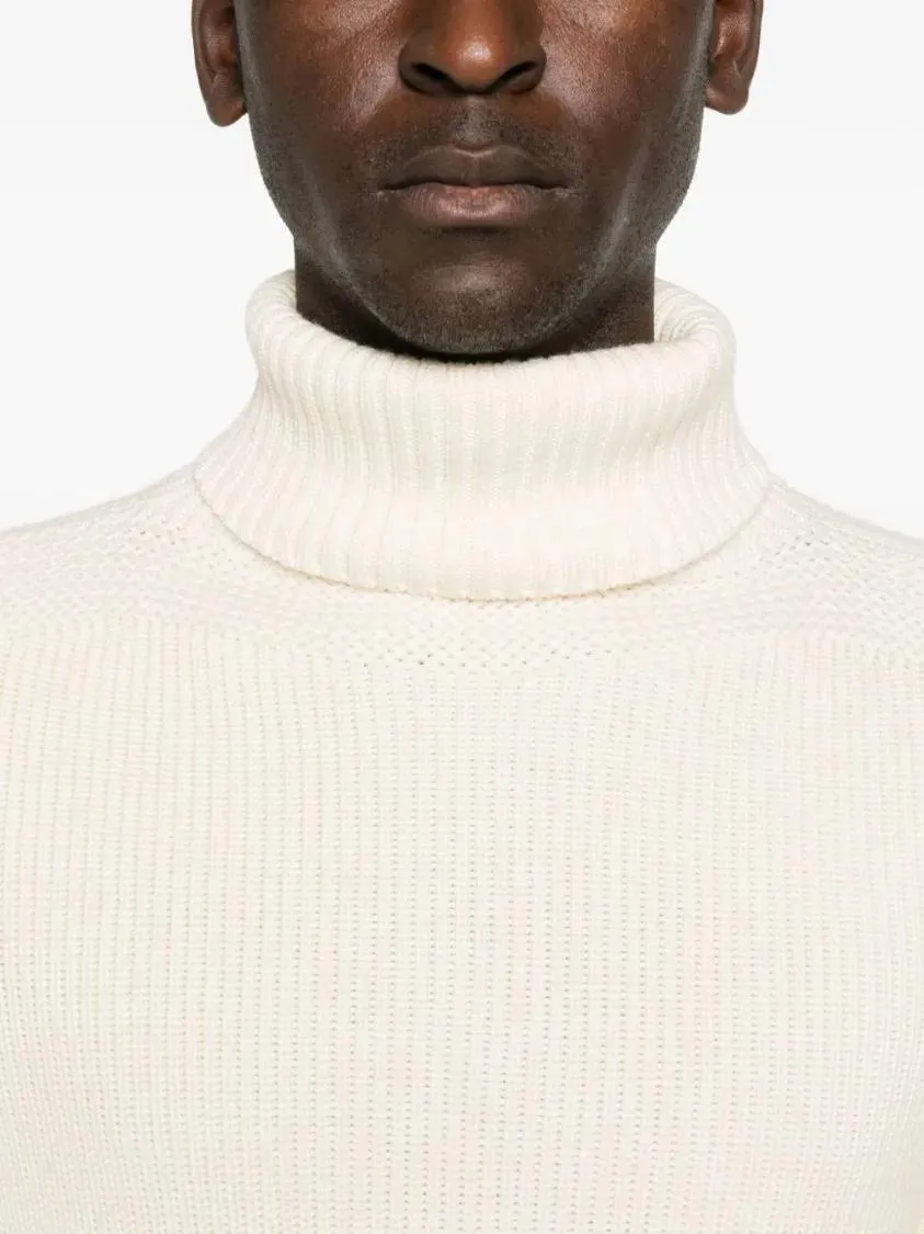 Sebago - Ribbed Knit White Wool Sweater - Größe S - beige – Bild 4