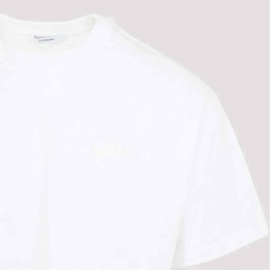 Givenchy - White Plain Cotton T-Shirt With Tonal Logo Detail - Größe XXL - weiß – Bild 2