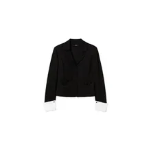 Twinset Actitude - Floral Pin-Detail Black Blazer With Removable Cuff - Größe XS - schwarz Twinset Actitude - Floral Pin-Detail Black Blazer With Removable Cuff - Größe XS - schwarz