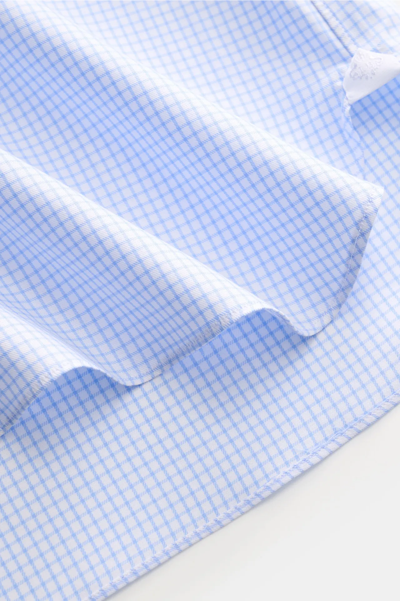 Borrelli - Herren - Business Hemd 'Nando' Haifisch-Kragen weiß/blau kariert – Bild 4