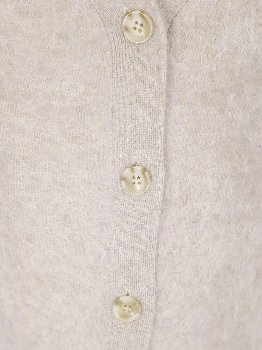 ABSOLUT CASHMERE - Cashmere Cardigan With V-Neckline - Größe S - grau – Bild 2