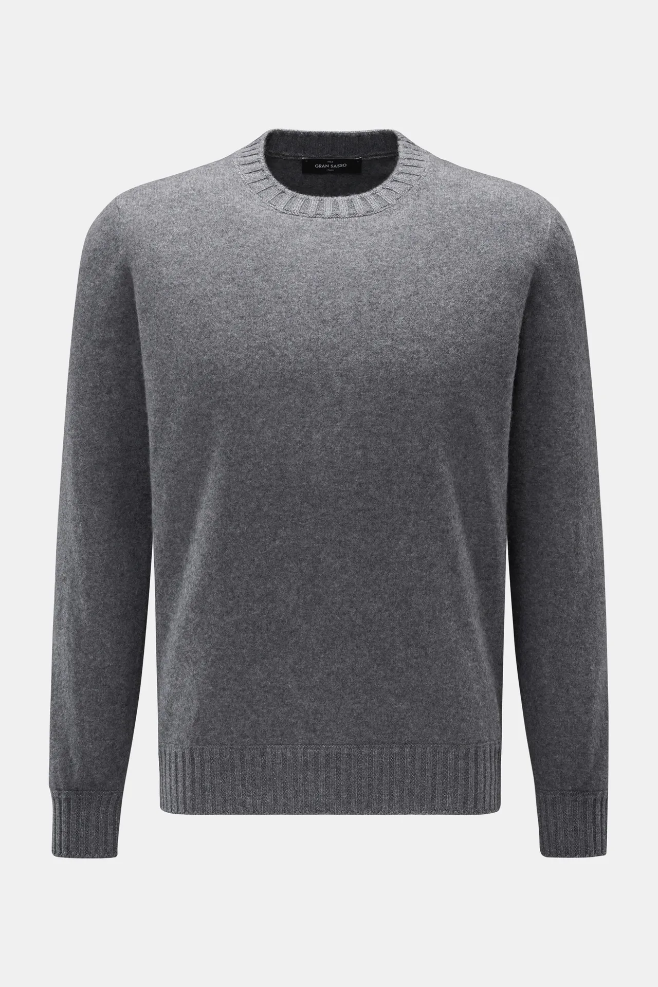 Gran Sasso - Herren - Cashmere Rundhalspullover dunkelgrau meliert Gran Sasso - Herren - Cashmere Rundhalspullover dunkelgrau meliert