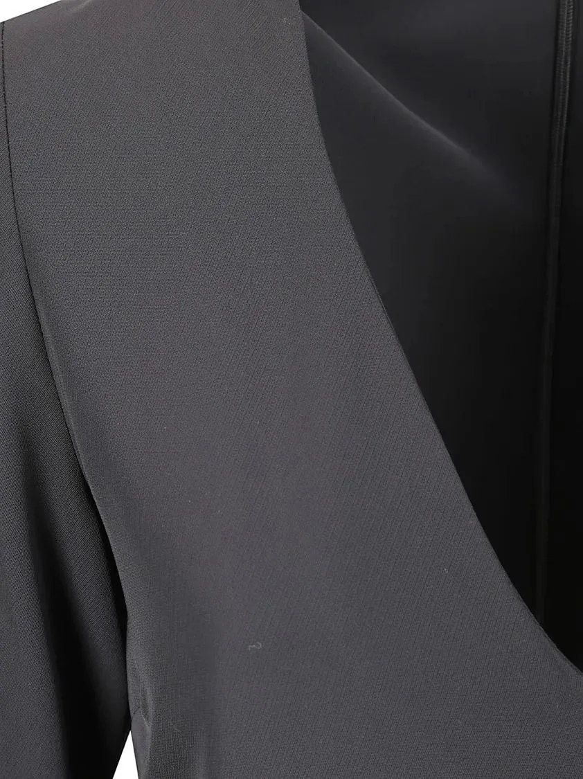 STEFANO MORTARI - Long Black Dress With V-Neck - Größe 40 - schwarz – Bild 2