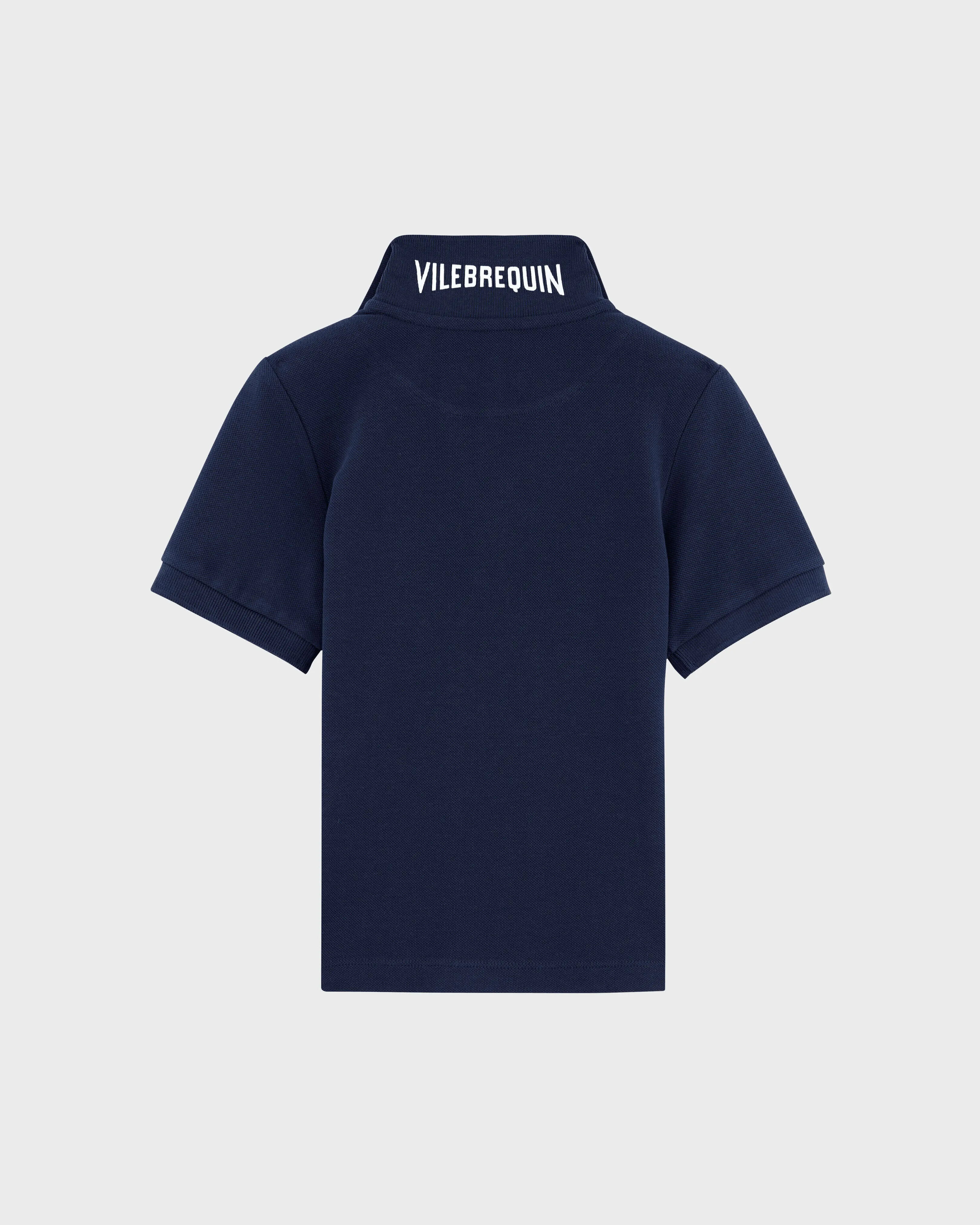 Vilebrequin - Solid Polohemd Aus Baumwollpikee Mit Changierendem Effekt Für Jungen - Polohemd - Pantin - Blau - Größe 6 – Bild 2