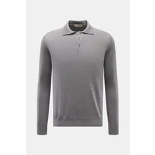 Aurélien - Herren - Merino Strickpolo dunkelgrau meliert Aurélien - Herren - Merino Strickpolo dunkelgrau meliert