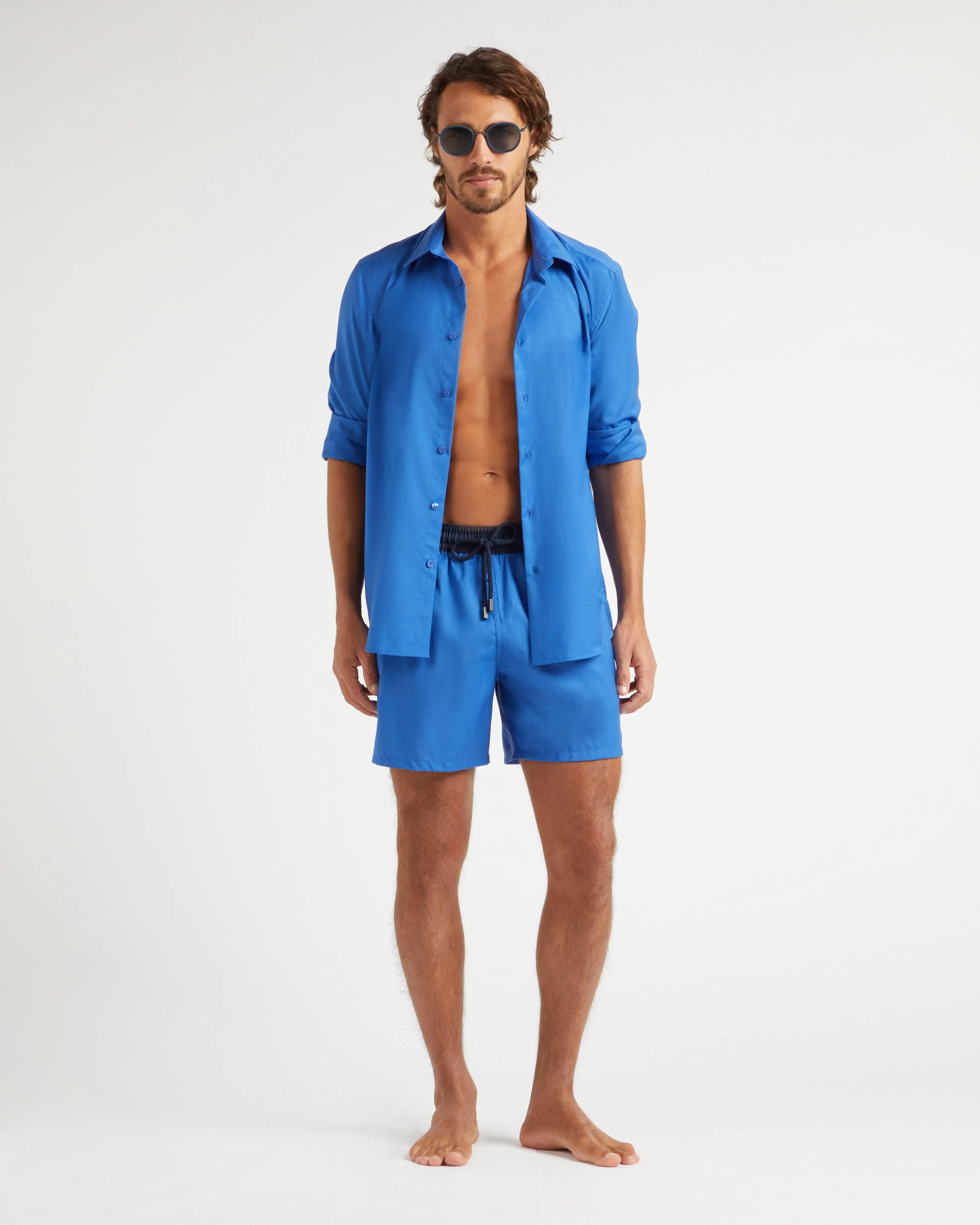 Vilebrequin - Solid Hemd Aus Wolle Für Herren - Hemd - Cool - Blau - Größe M – Bild 5