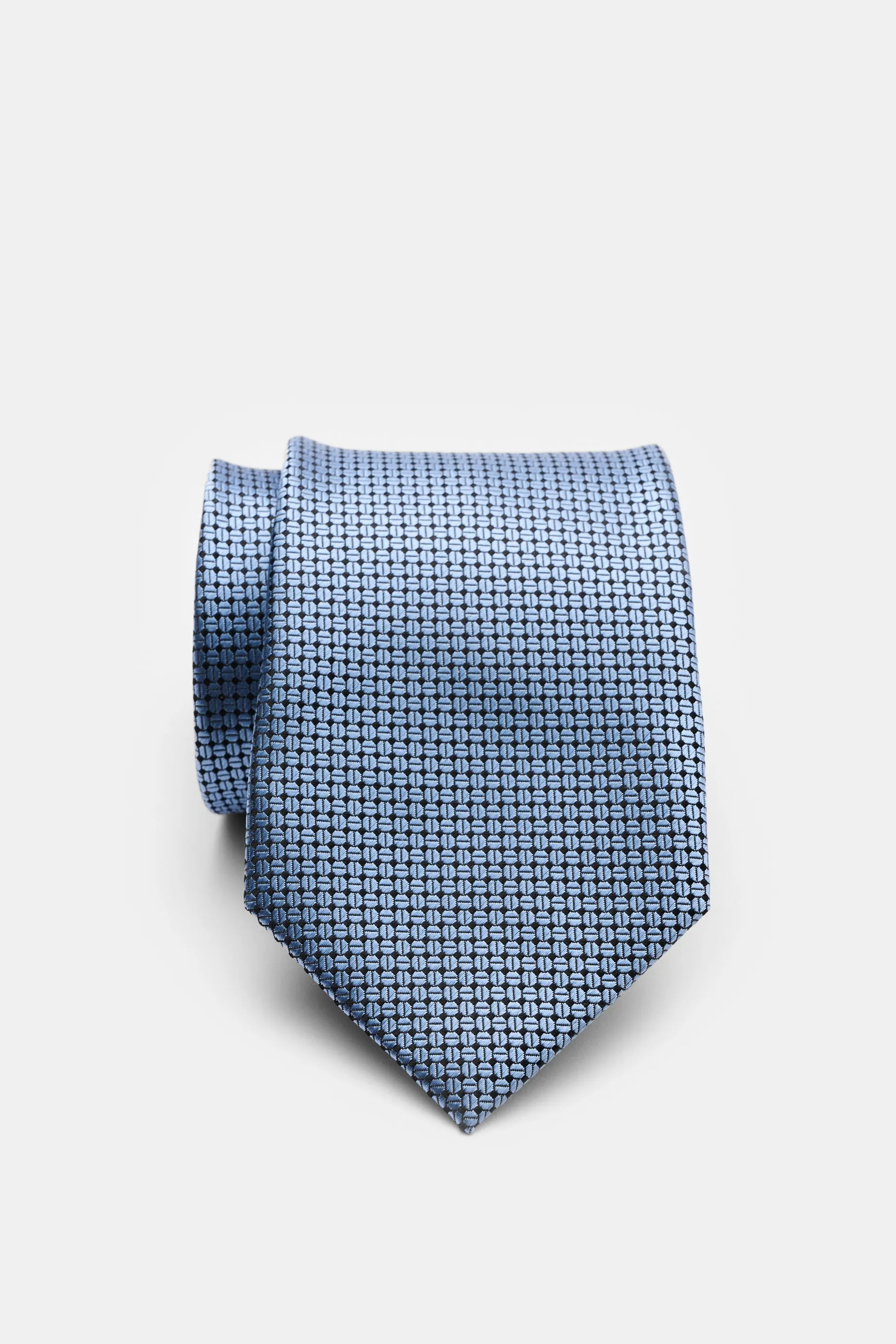 Zegna - Herren - Seidenkrawatte rauchblau/schwarz gemustert – Bild 2