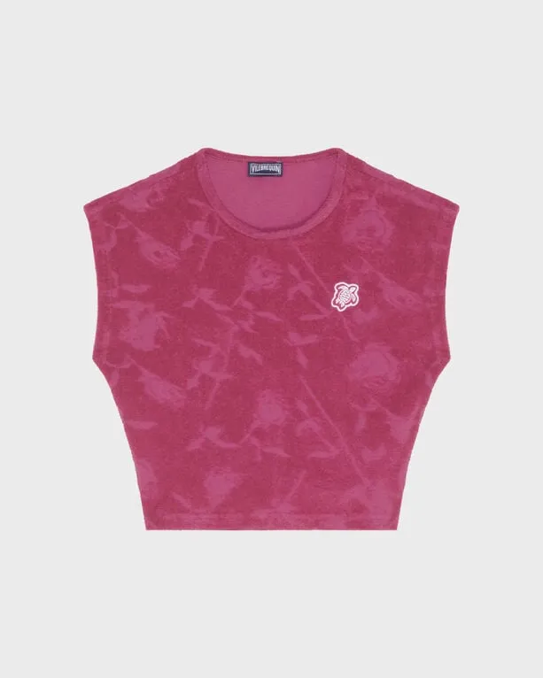 Vilebrequin - Tanktop Aus Frottee Mit Jacquard-rosen Für Mädchen - T-shirt - Garla - Rot - Größe 8 Vilebrequin - Tanktop Aus Frottee Mit Jacquard-rosen Für Mädchen - T-shirt - Garla - Rot - Größe 8