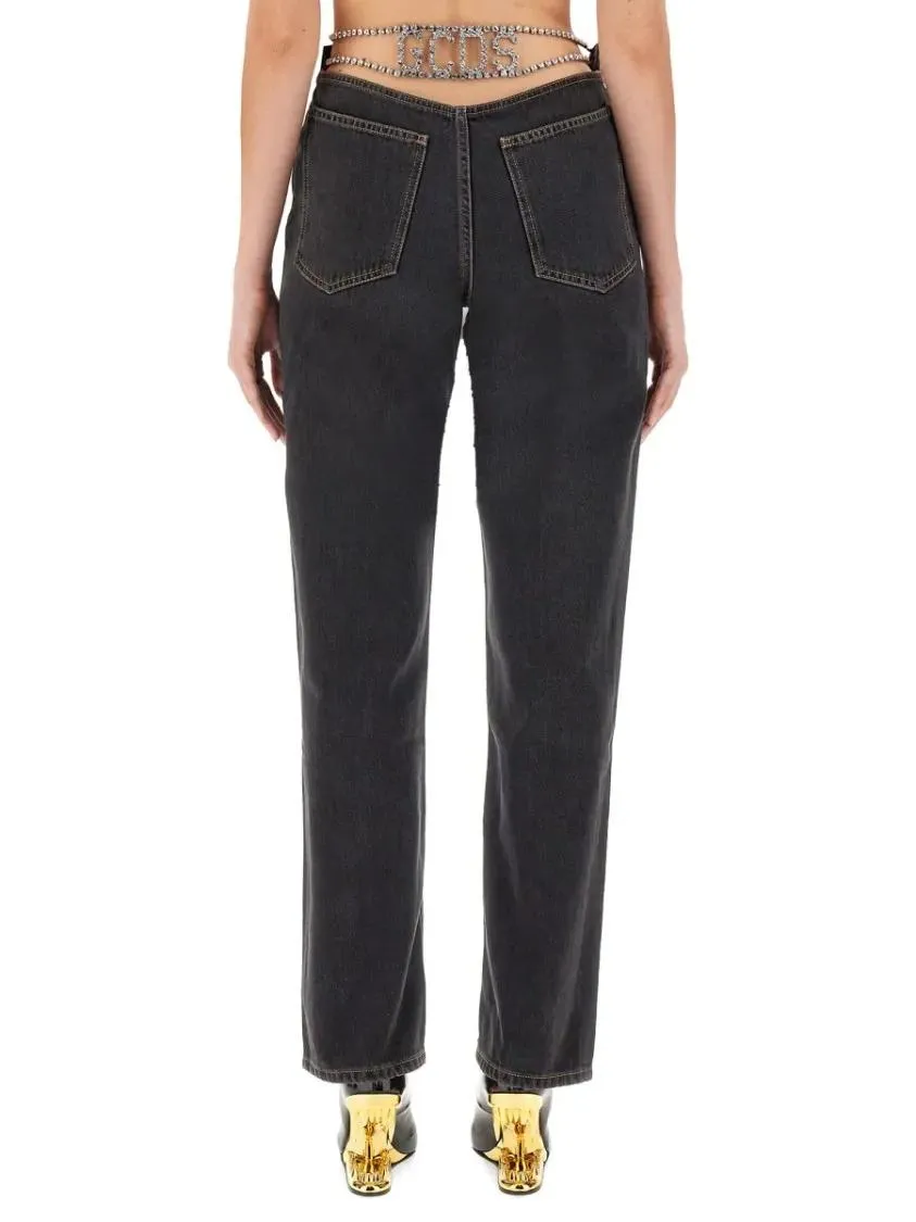 Gcds - Straight-Leg Black Denim Jeans - Größe 27 - schwarz – Bild 3