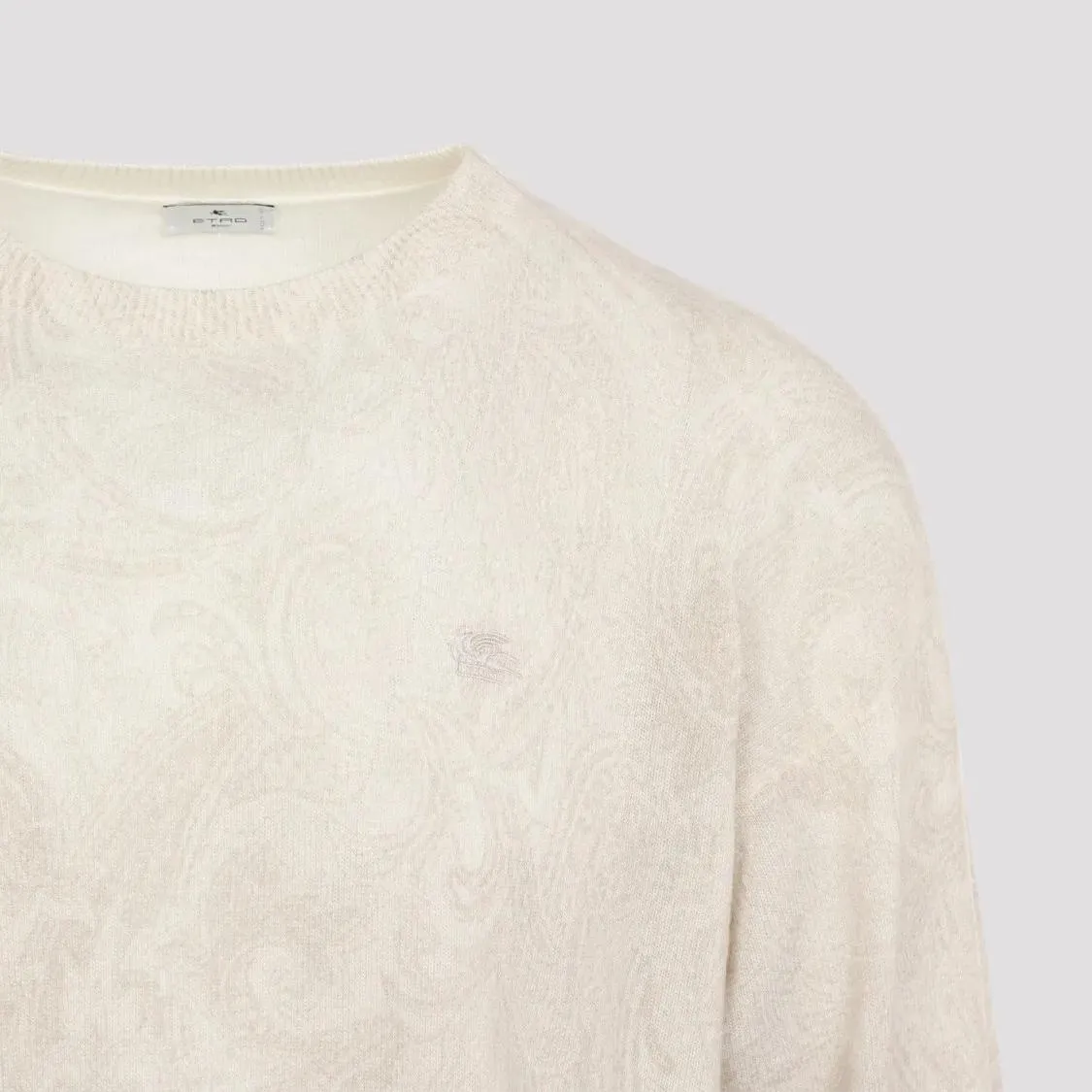 Etro - Wool Sweater With Paisley Pattern And Design - Größe M - beige – Bild 2