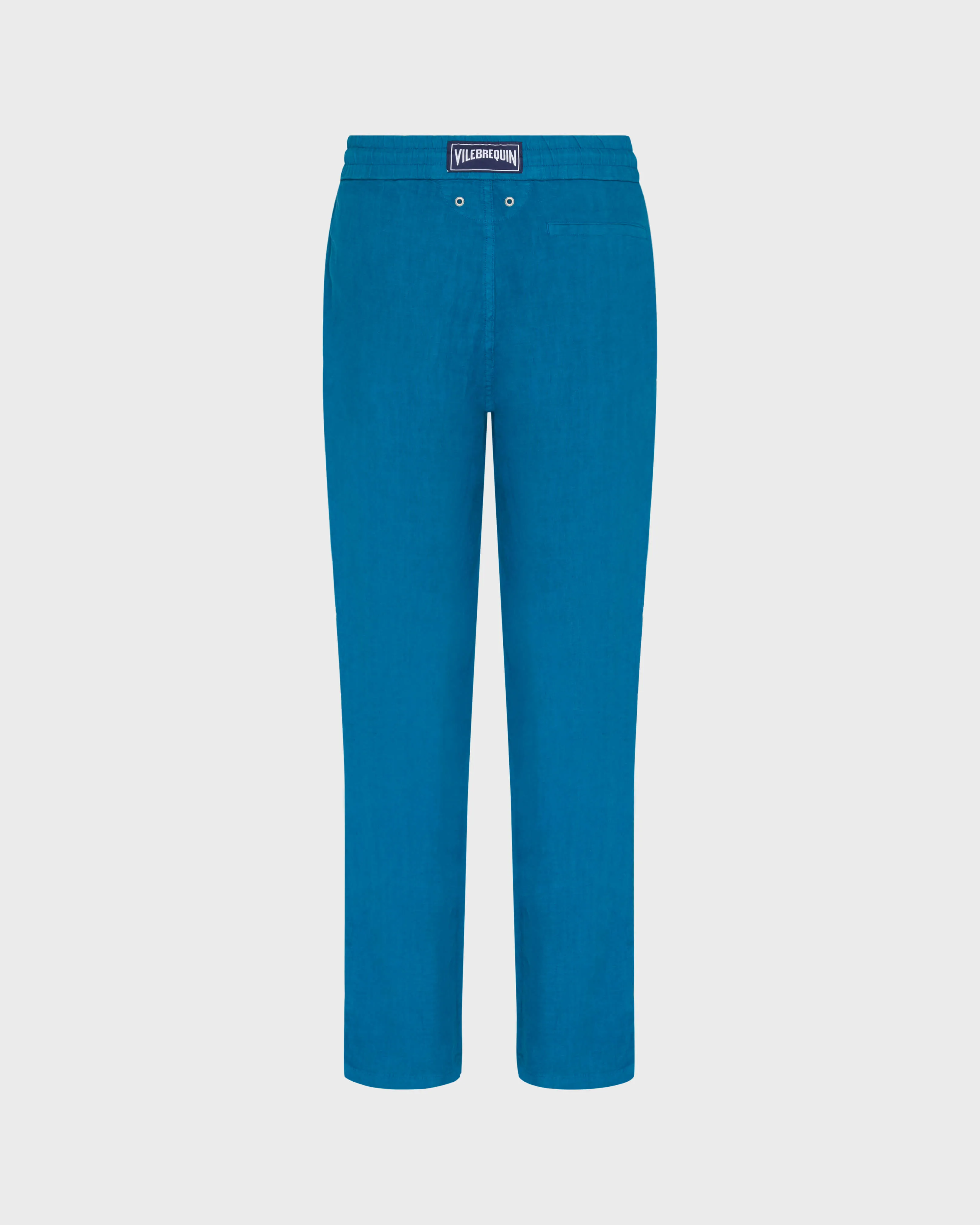 Vilebrequin - Solid Gerade Geschnittene Leinenhose Für Herren - Hose - Parc - Blau - Größe XL – Bild 2
