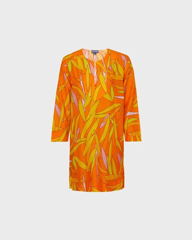 Vilebrequin - Madrague Kaftan Aus Baumwolle Und Seide Für Damen - Kaftan - Lucille - Orange - Größe M Vilebrequin - Madrague Kaftan Aus Baumwolle Und Seide Für Damen - Kaftan - Lucille - Orange - Größe M