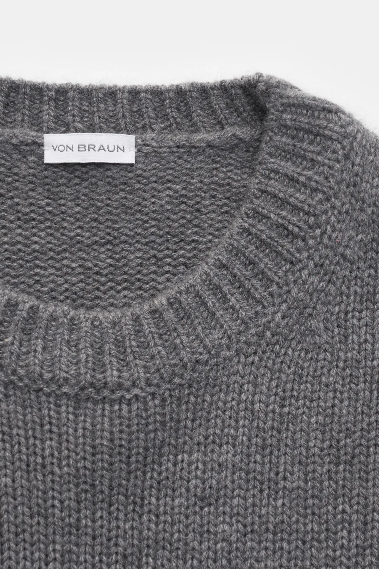 von Braun - Herren - Cashmere Rundhalspullover grau meliert – Bild 2