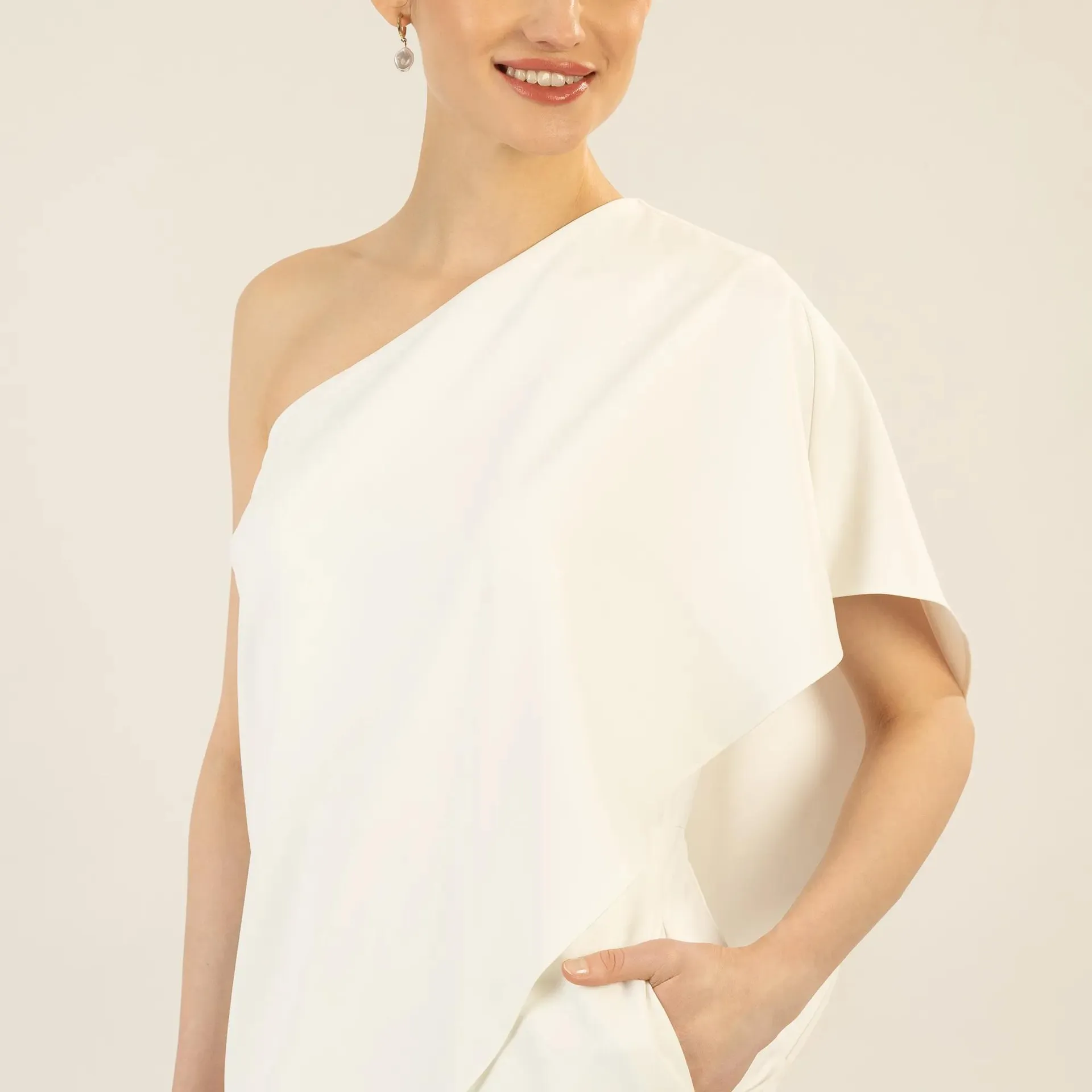 Apart - One-Shoulder Overall - Größe 46 - creme – Bild 3