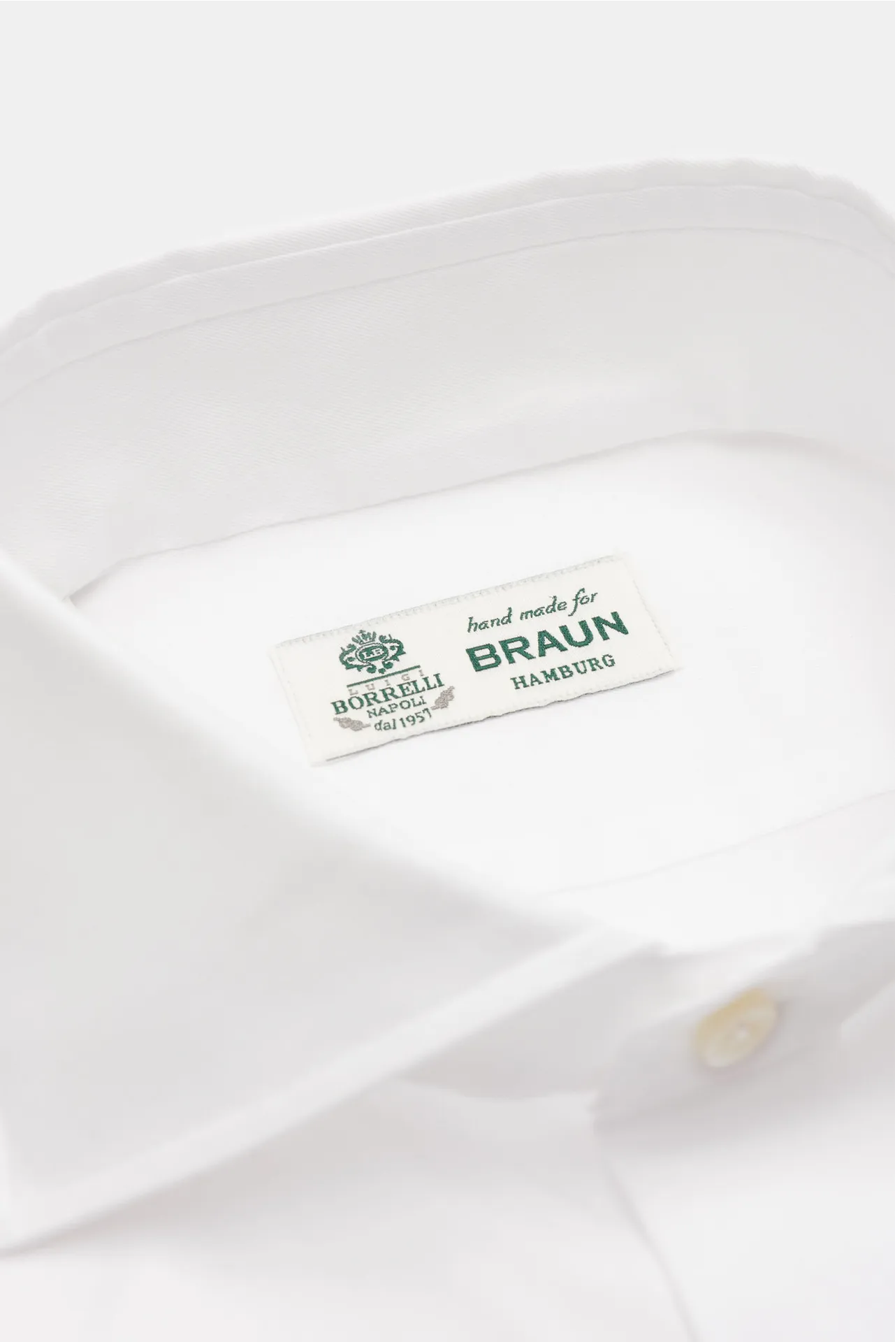 Borrelli - Herren - Business Hemd 'Nando' Haifisch-Kragen weiß – Bild 4
