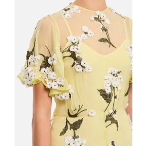 Erdem - Yellow Midi Cocktail Dress - Größe 10 - gelb