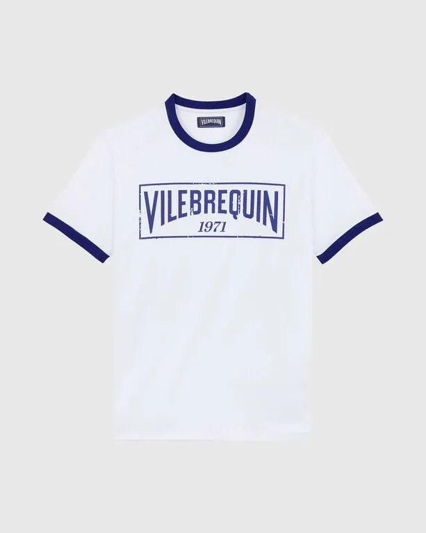 Vilebrequin - T-shirt Aus Leichtem Baumwolljersey Mit Zweifarbigem Logo Für Herren - T-shirt - Portisol - Blau - Größe M Vilebrequin - T-shirt Aus Leichtem Baumwolljersey Mit Zweifarbigem Logo Für Herren - T-shirt - Portisol - Blau - Größe M