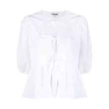 GANNI - Peplum Bluse - Größe 34 - weiß GANNI - Peplum Bluse - Größe 34 - weiß