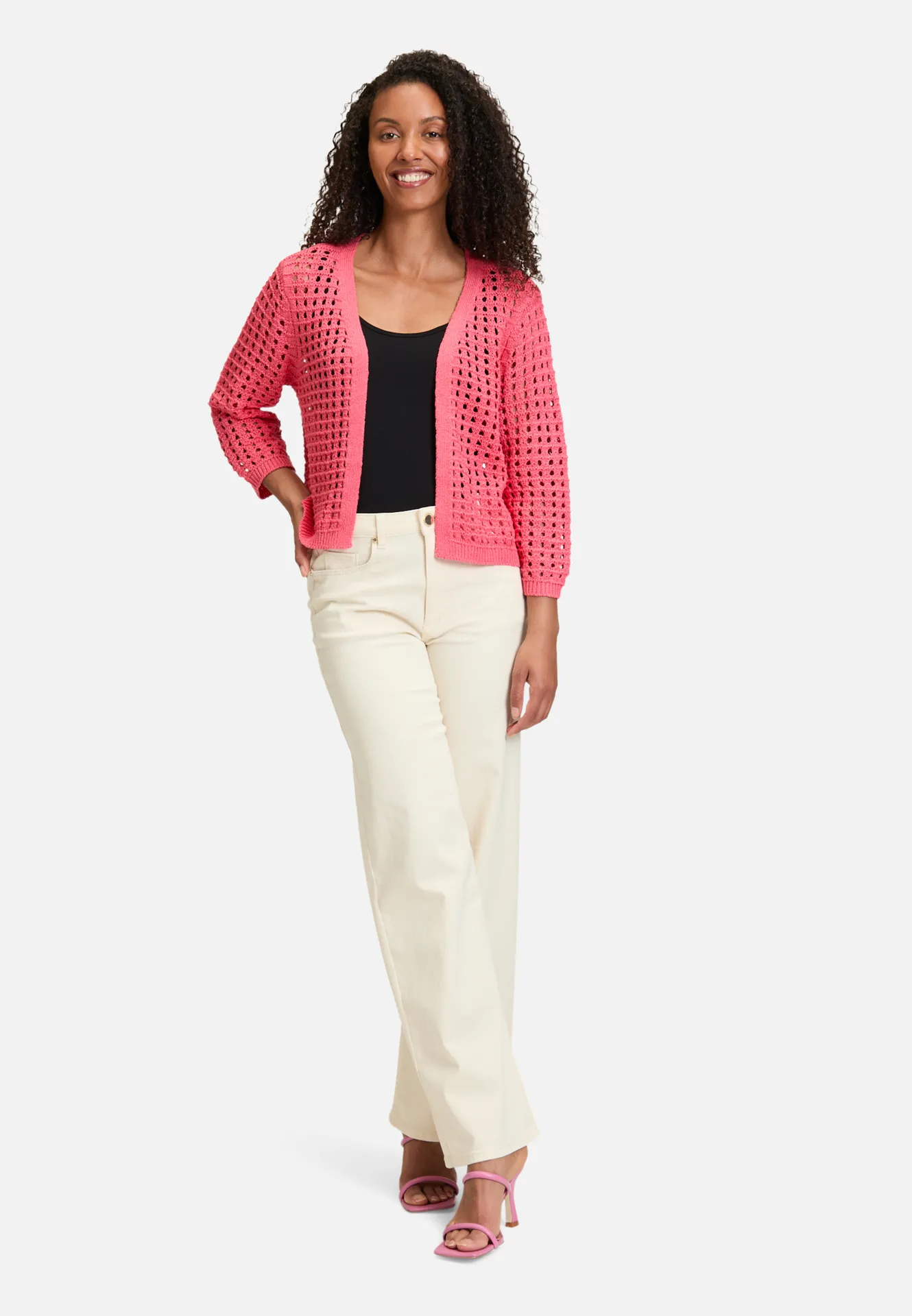 Casual-Strickjacke mit Effektgarn – Bild 2